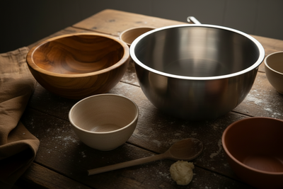 cul-de-poule-bois-et-inox-sur-table-bois