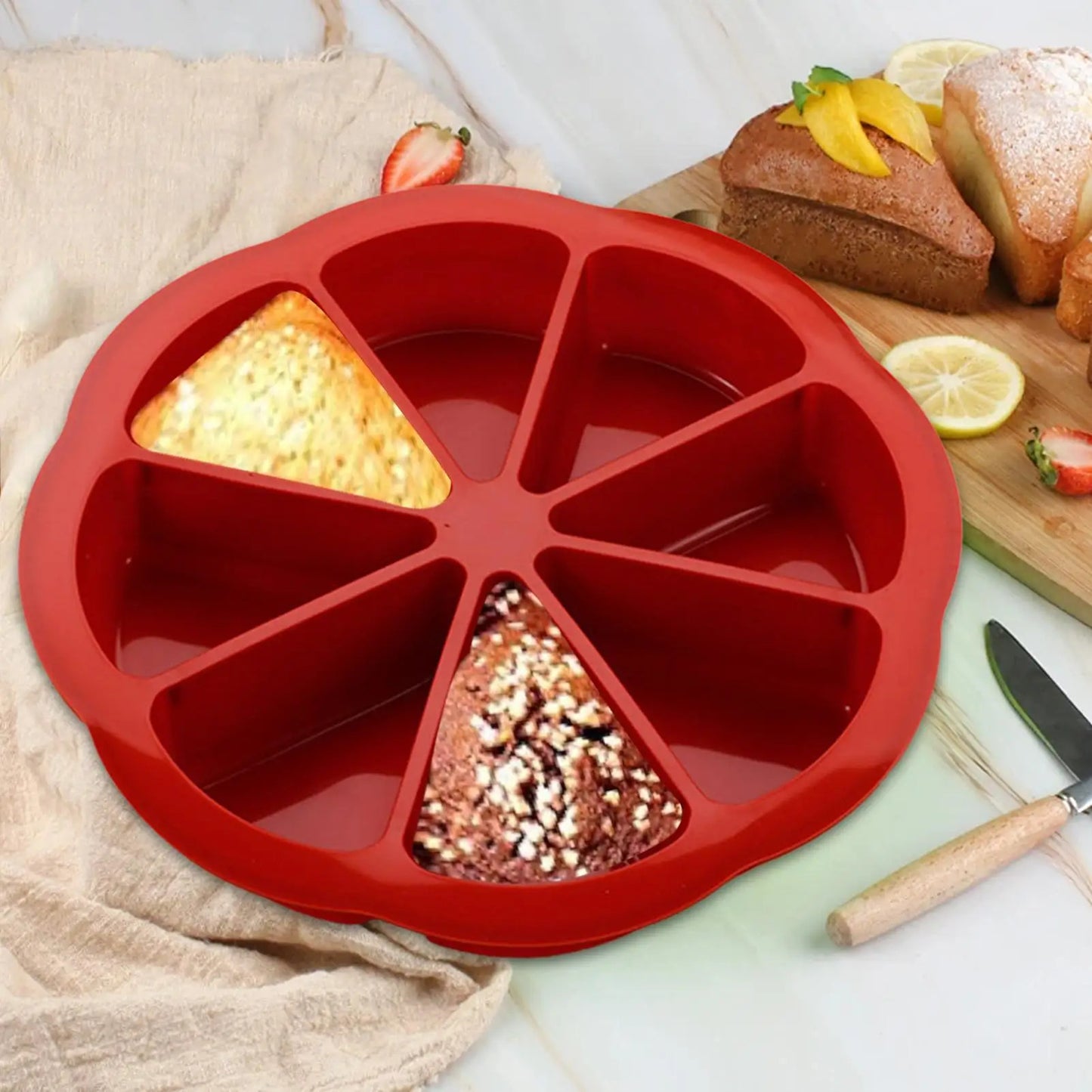 2 tranches de gateaux cuit dans moule gateau silicone portion