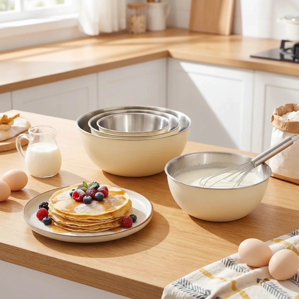 cul de poule creme avec pate crepe et crepe sur assiette