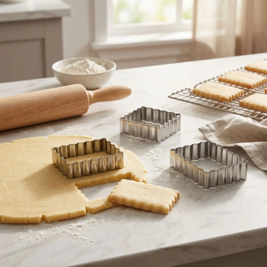 emporte piece biscuit sur table empreinte dans pate