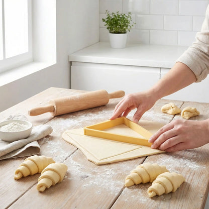 emporte pieces croissant sur table croissants faits