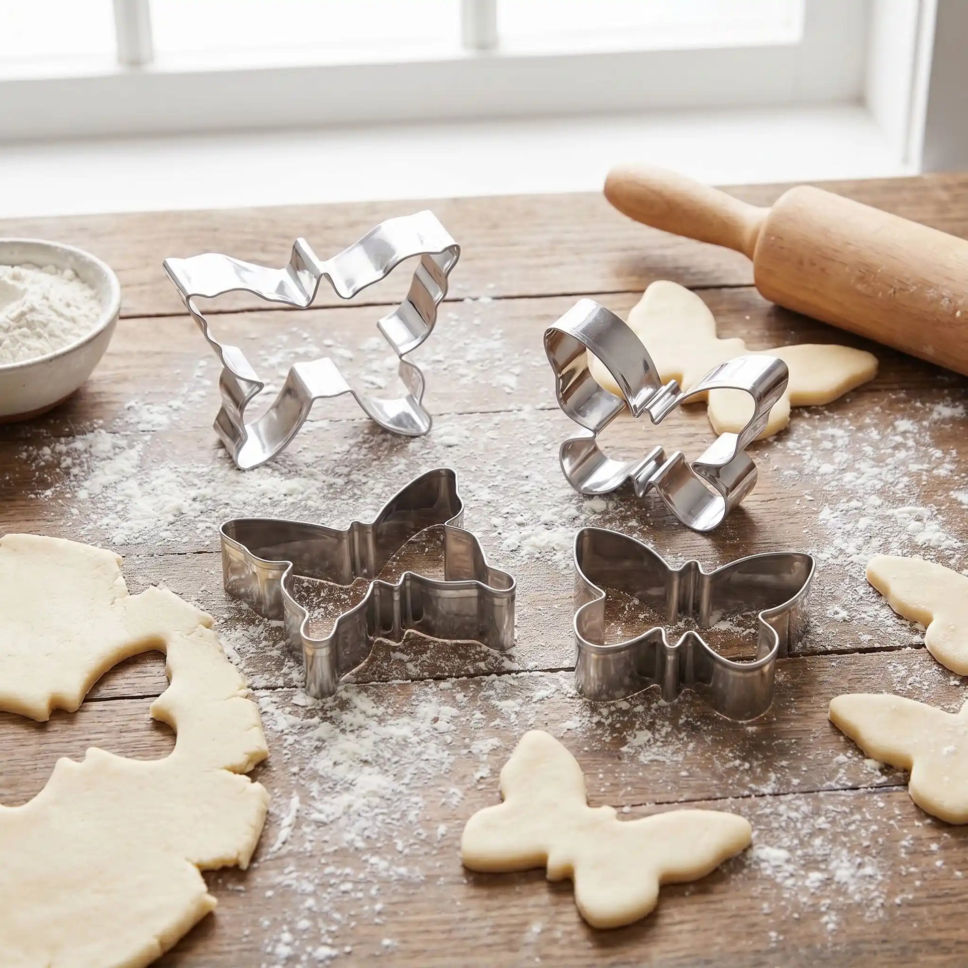 emporte pieces papillons sur plan de travail