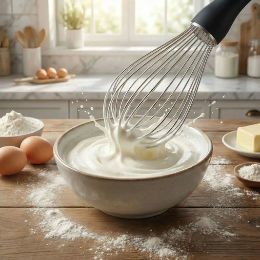 fouet cuisine qui bat dans un saladier des blancs neige