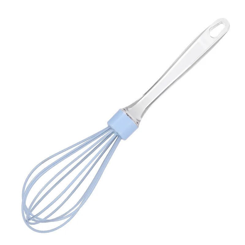 fouet patisserie manche transparent fouet silicone bleu