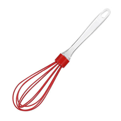 fouet patisserie manche transparent fouet silicone rouge