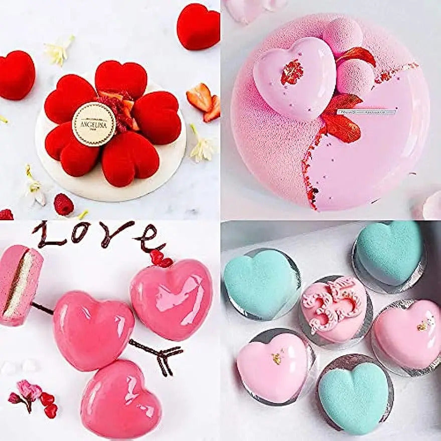 gateaux faitavec moule en silicone forme coeur 3D