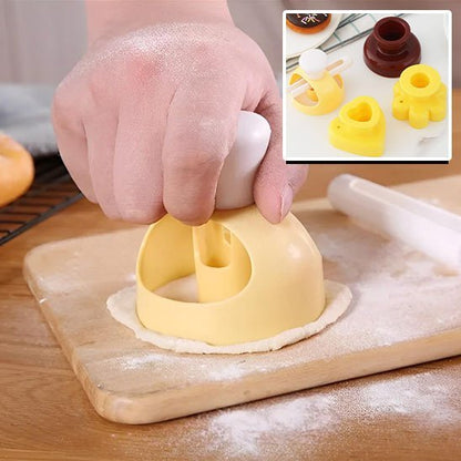 Moule à donuts emporte piece sur pate étalé