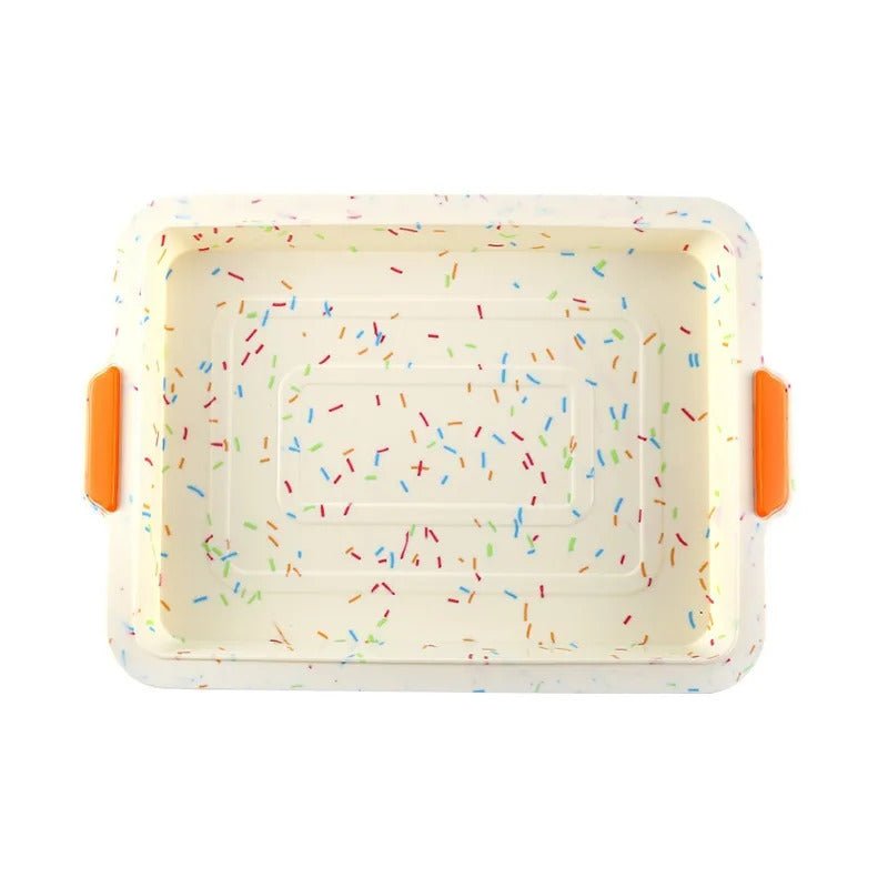 moule a gateau en silicone multicolor poignees orange