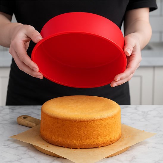 moule en silicone genoise qui vient de sortir du moule