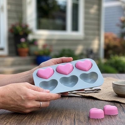 Moule en silicone pour gateau coeur 6 empreintes gateaux au demoulage
