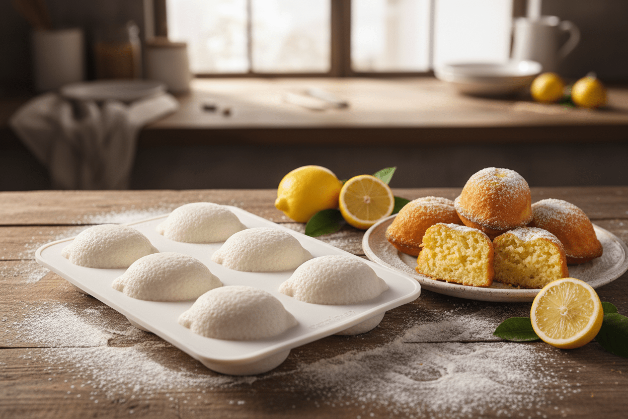 moule en silicone trompe oeuil blanc empreinte citron 6 empreintes