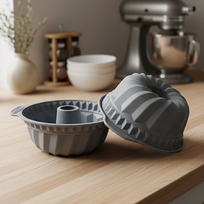 Moule silicone à kouglof vue dessus et interieur du moule