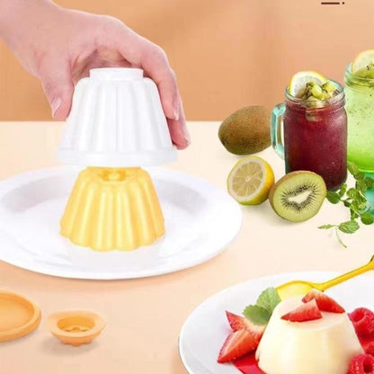 moule silicone flan demoulage sur assiette