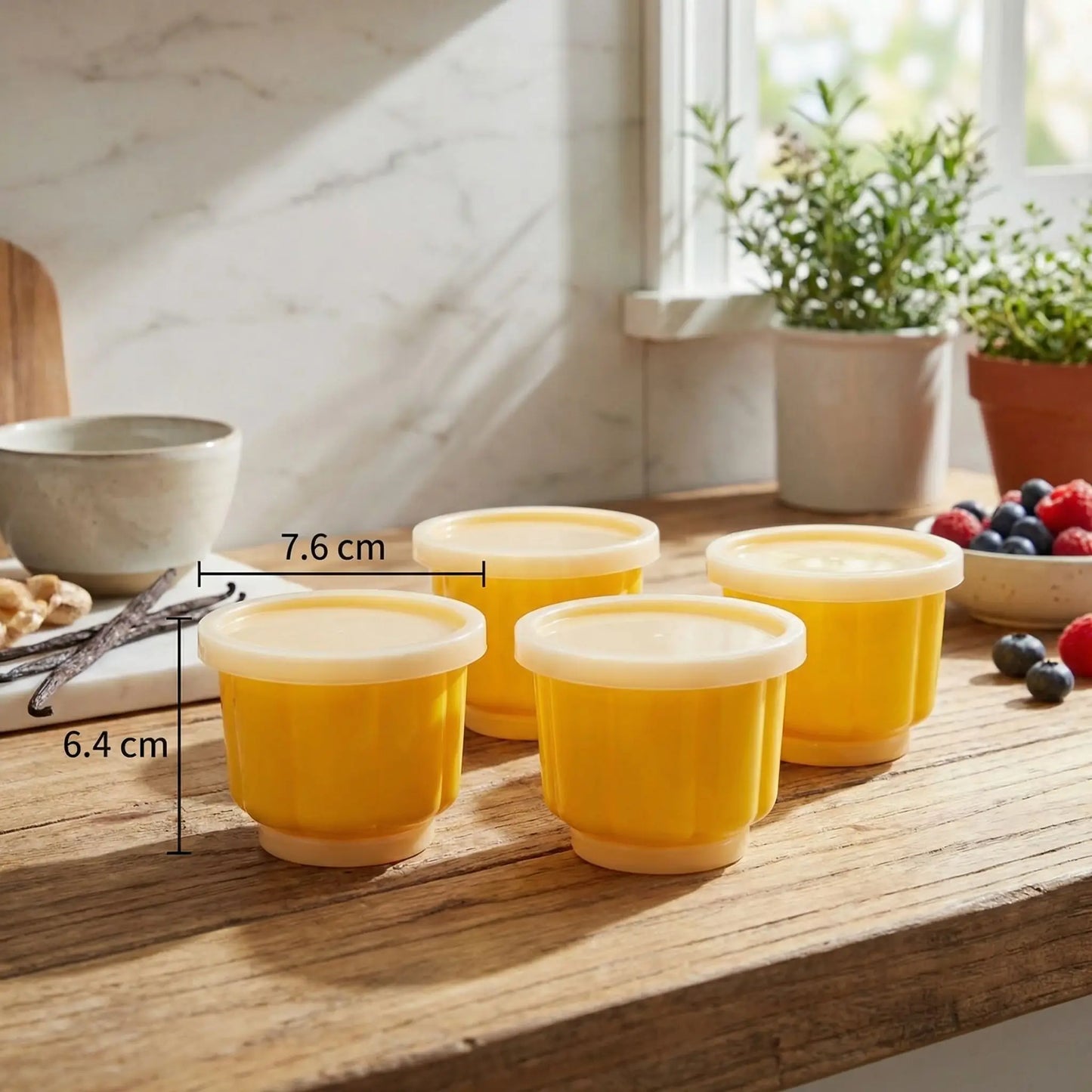 moule silicone flan jaune 4 pieces