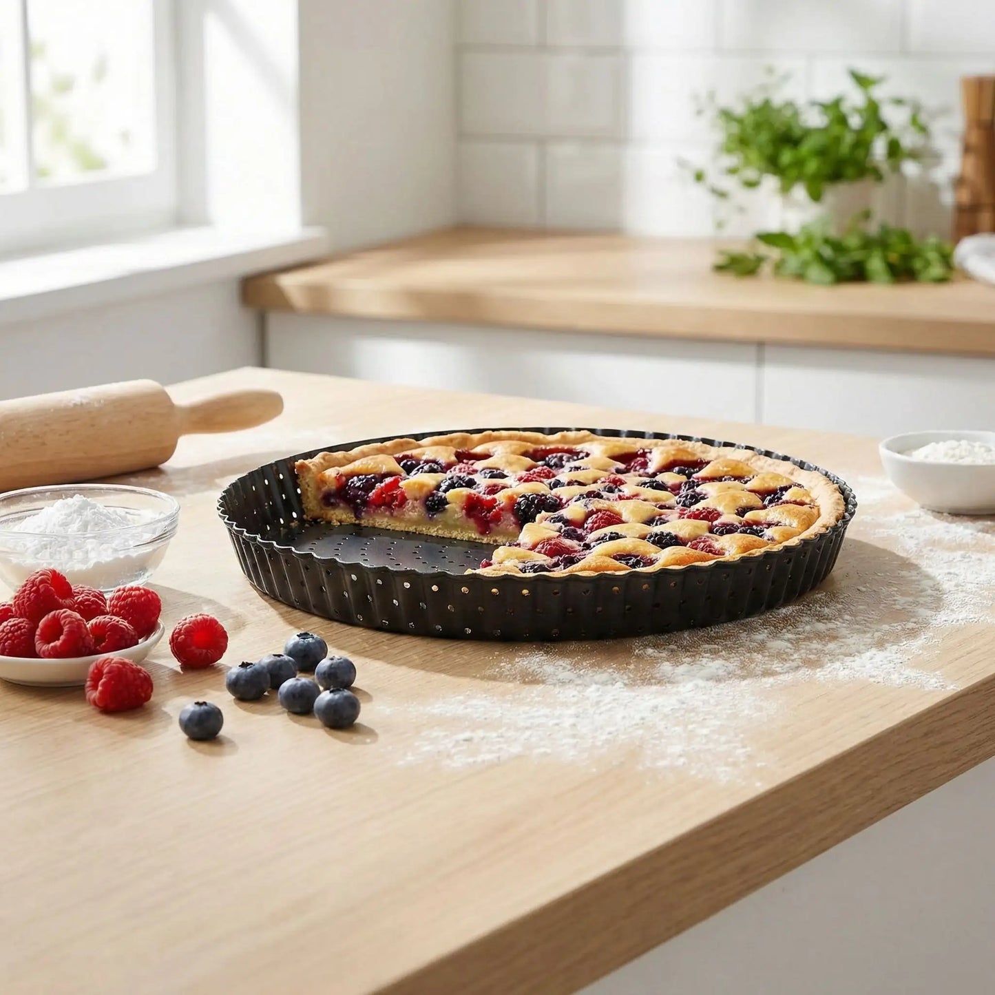moule tarte grand modele avec tarte aux fruits