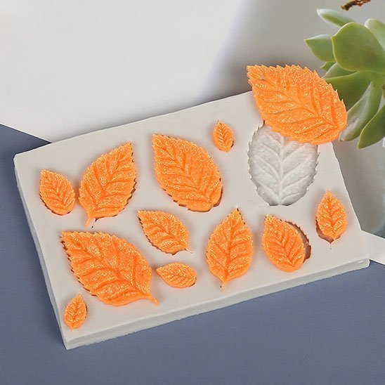 Moules en silicone​ feuilles oranges