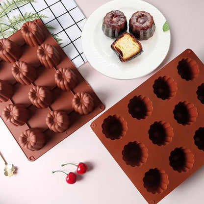 Moules en silicone​  moule vide 2 visuels, vue de dessus et dessous du moule