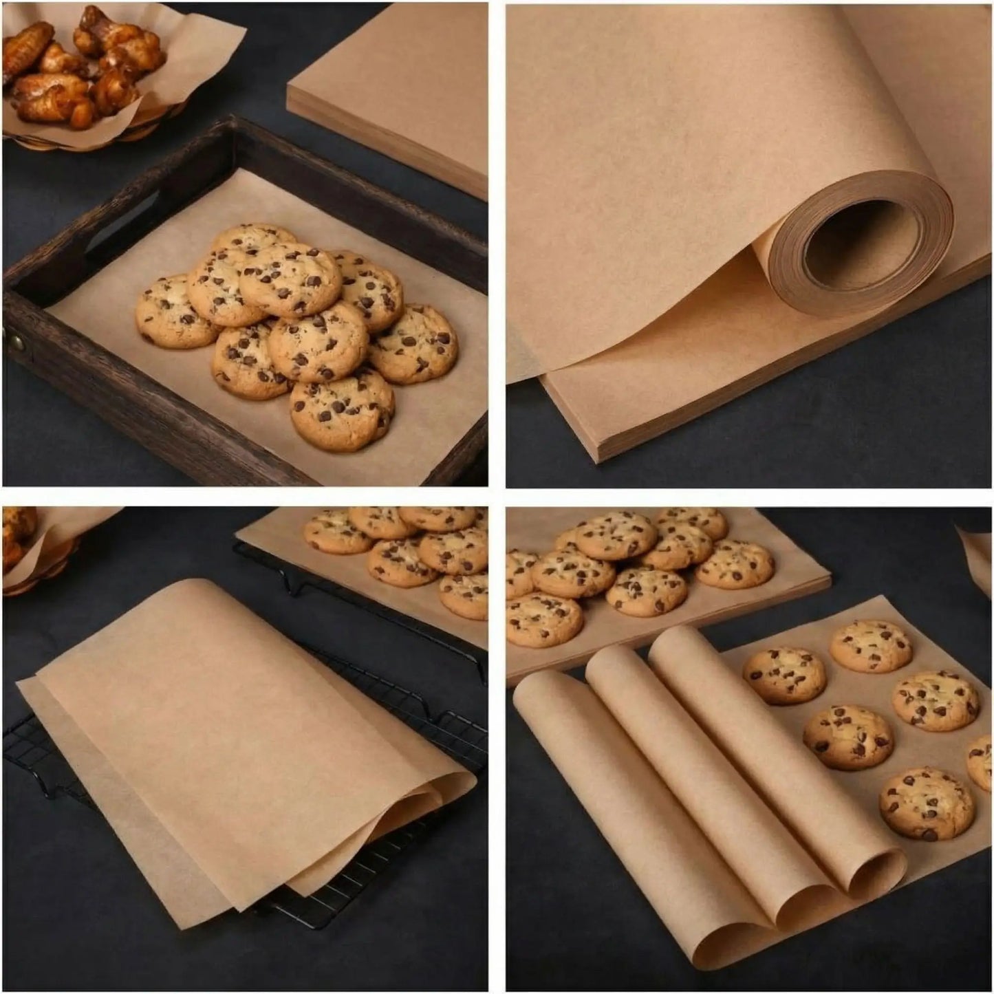 papier cuisson avec cookies cuits dessus