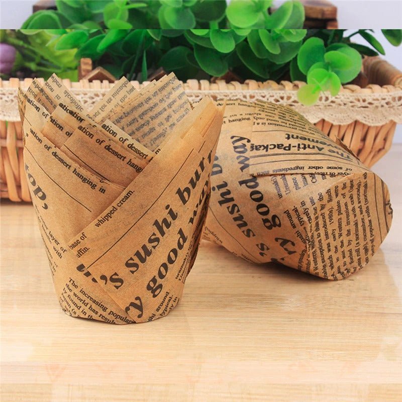 papier cuisson pour muffin papier brun avec ecritures