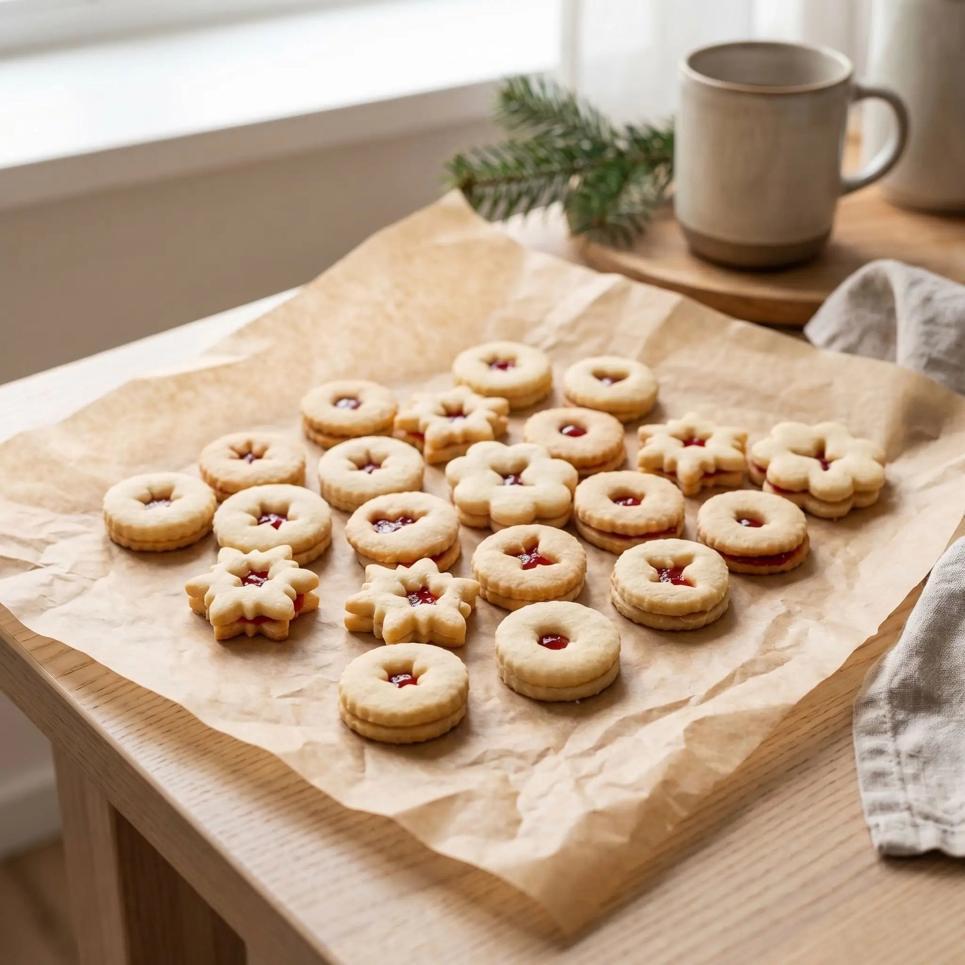 petits gateaux noel sur papier cuisson