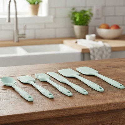 Spatule Cuisine de couleur vert kit de 6 pieces