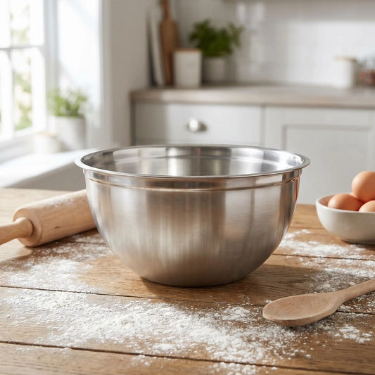 sur table bois saladier inox